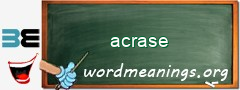 WordMeaning blackboard for acrase